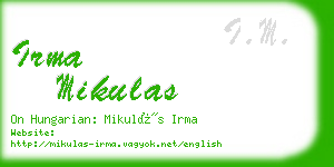 irma mikulas business card
